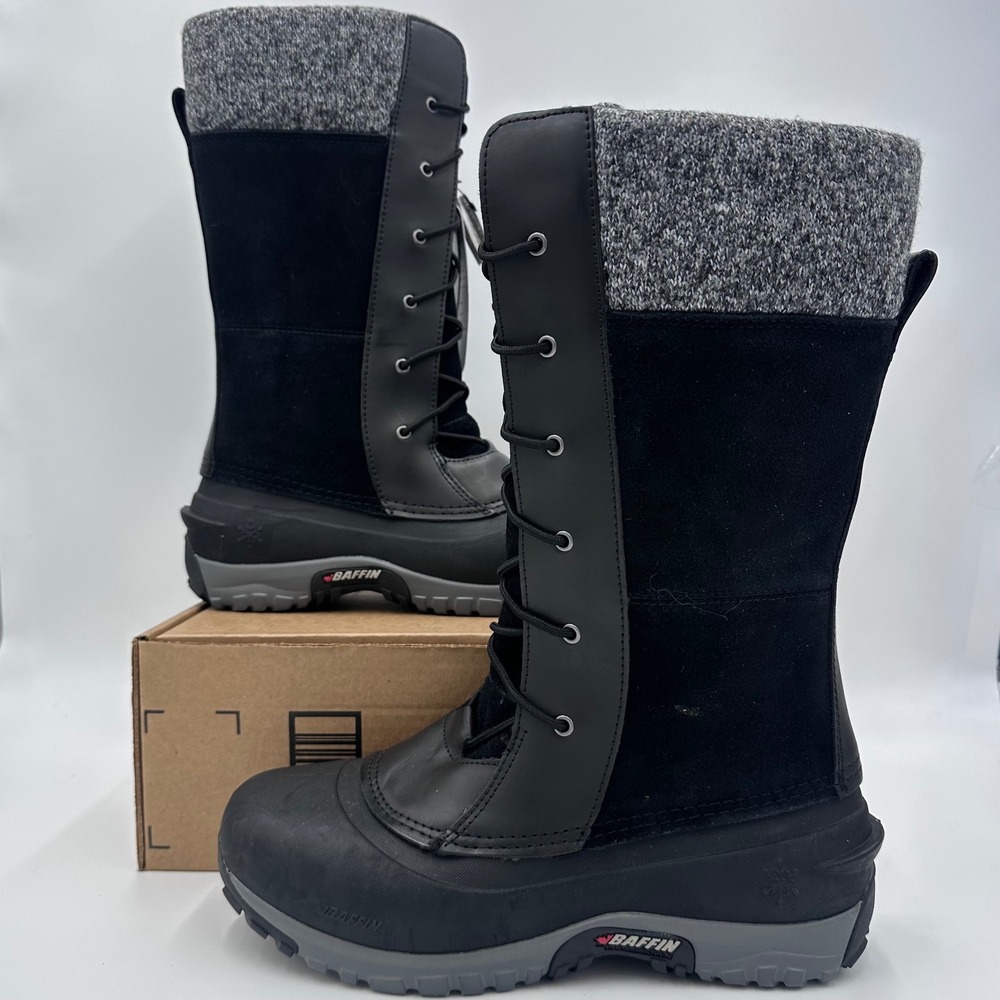 Baffin Snow Boots Womens 11 Black Dana Tall Waterproof Insulated NEW